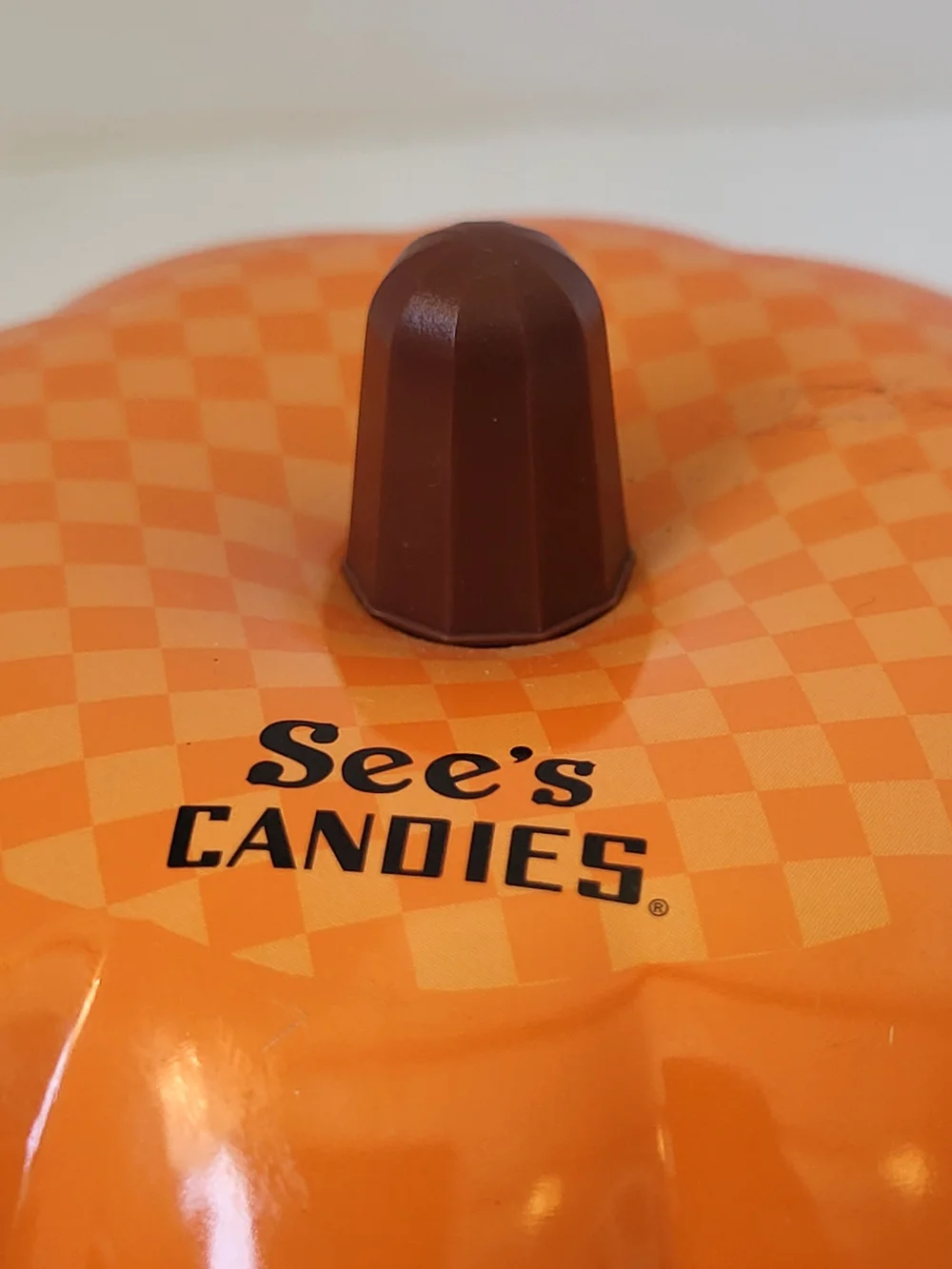 See's Candies Pumpkin Tins - Orange Halloween (NO Candy) 2016 s/2